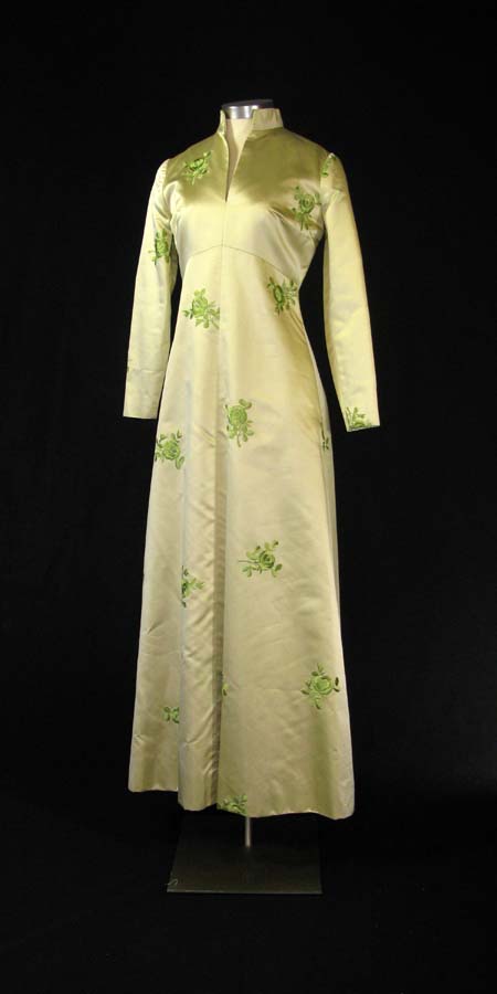 green shantung dress